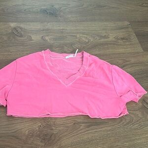 Urban Outfitters Pink Crop Short Sleeve T-Shirt